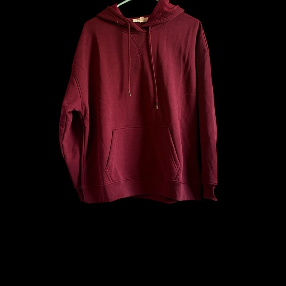 Pink Rose Women's Deep Red Hoodie